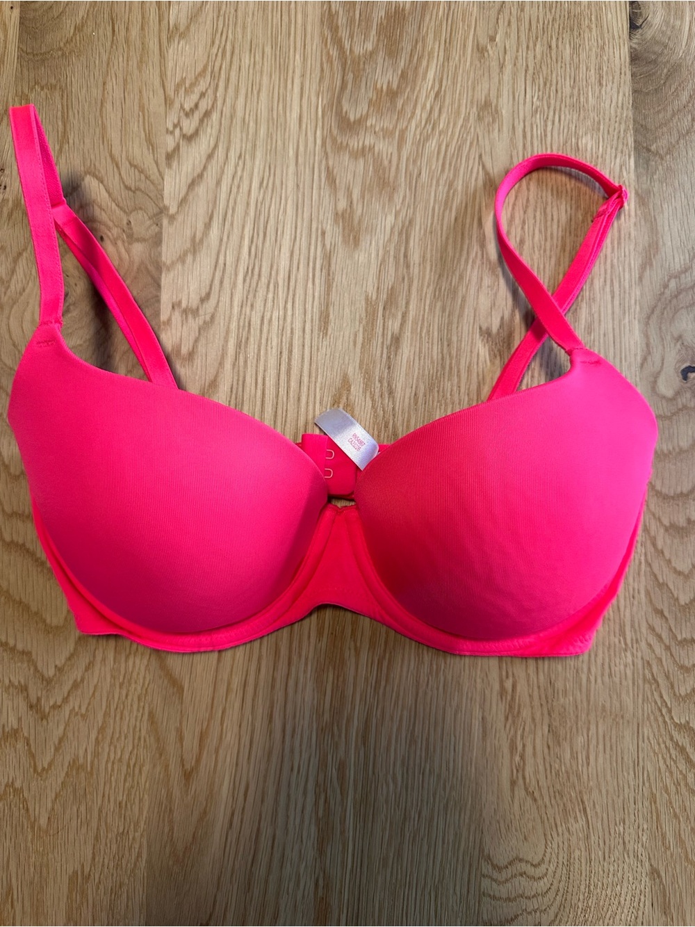 PINK Victoria's Secret Neon Hot Pink where everywhere T-Shirt Bra 32D